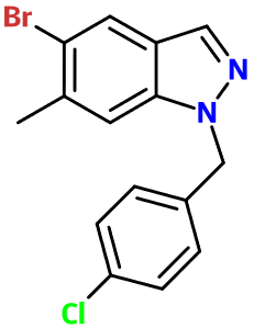 MC001265 1H-Indazole, 5-Br-1-[(4-chlorophenyl)methyl]-6-methyl-
